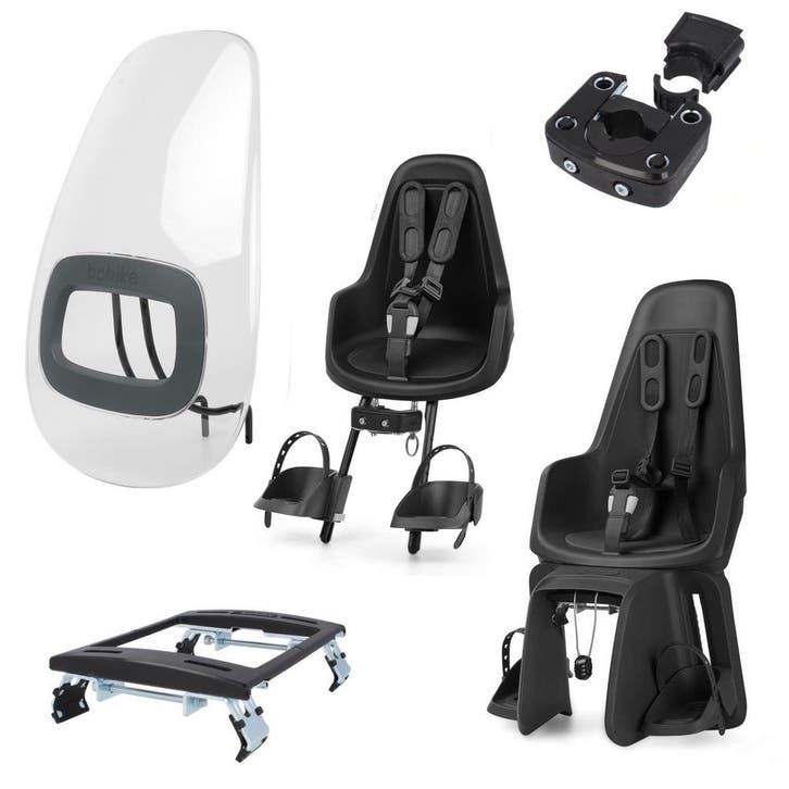 Bobike One compleet pakket met extra voordeel Urban Black, Fietsen en Brommers, Fietsaccessoires | Fietsstoeltjes, Nieuw, Verzenden