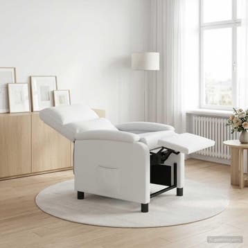 vidaXL Relaxfauteuil Wit Kunstleer, Verzenden, Nieuw