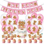 15-delige set Welcome Baby Girl met slingers en beren ballon, Verzenden, Nieuw, Versiering, Geboorte of Huwelijk