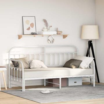 vidaXL Bedframe voor een daybed Wit 75 x 190 cm Gepoedercoat, Verzenden, Nieuw, Wit, Metaal