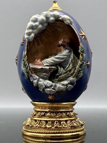 House of Faberge 24 Karat Gold Plated Imperial Nativity Egg