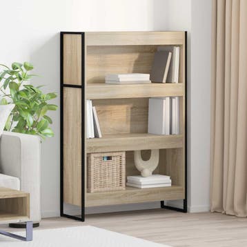 vidaXL Boekenkast 80 x 30 x 121 cm Bewerkt hout Sonoma, Huis en Inrichting, Kasten | Boekenkasten, Minder dan 50 cm, Verzenden