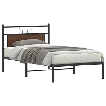 vidaXL Bedframe zonder matras 107x203 cm spaanplaat bruin, Eenpersoons, Bruin, Verzenden, Nieuw