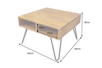 Salontafel SCORPION 60cm met opbergruimte en hairpin poten, Ophalen of Verzenden, Nieuw