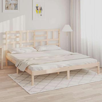 vidaXL Bedframe zonder matras massief hout 180x200 cm, Eenpersoons, Bruin, Verzenden, Nieuw