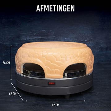 Pizzarette - Pizza oven - 6 personen - Terracotta koepel - G, Verzenden, Zo goed als nieuw