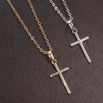 Eenvoudige Christelijke Kruis Ketting - Zilverkleurig, Lange, Verzenden, Nieuw