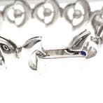 Zilveren armband met emaille ogen (Schakelarmband), Gebruikt, Overige kleuren, Ophalen of Verzenden, Met edelsteen
