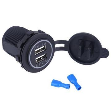 Inbouw USB auto lader - 2 poort - waterdicht, Ophalen of Verzenden, Nieuw