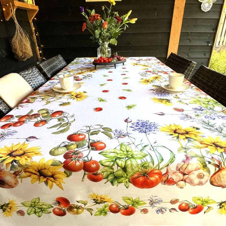 Italiaans tafelkleed Girasol - 100% katoen - Zonnebloem, Huis en Inrichting, Tafelkleden, Nieuw, Binnen, Rechthoek, Verzenden