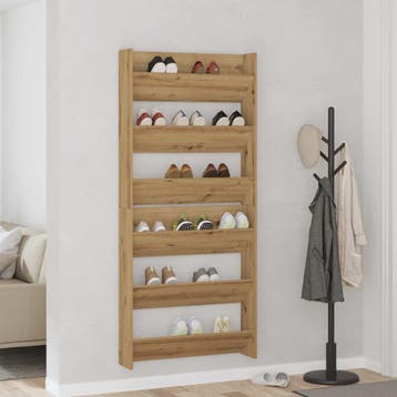 vidaXL Schoenenkast 2 st 85 x 18 x 90 cm Bewerkt hout, Verzenden, Nieuw