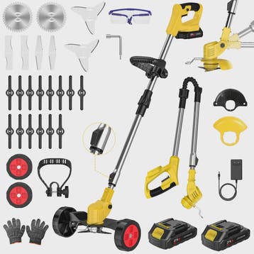 Accu Grastrimmer met Wielen - 3-in-1 Bosmaaier & Kantensnijd, Verzenden, Nieuw