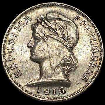 Portugal. 1 Escudo 1915 (Zonder minimumprijs)