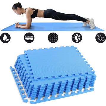 Vloerbescherming Fitness | Puzzel Blauw | A-kwaliteit | B..., Overige materialen, Rug, Overige typen, Nieuw