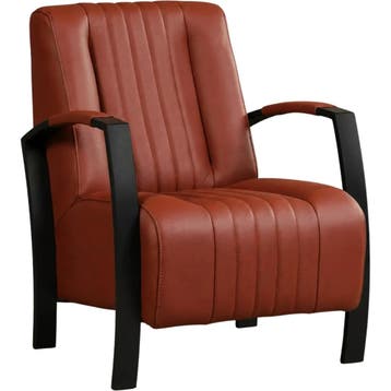 Leren fauteuil Glamour - Toledo Terra (donkercognac), Huis en Inrichting, Fauteuils, Nieuw, Ophalen of Verzenden, 50 tot 75 cm