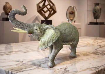 Beeld, XL olifant 33 cm / 3.2 kg. Meesterlijk vervaardigd -