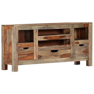 vidaXL Dressoir 100x30x50 cm massief acaciahout grijs, Verzenden, Nieuw, Overige houtsoorten, Minder dan 50 cm