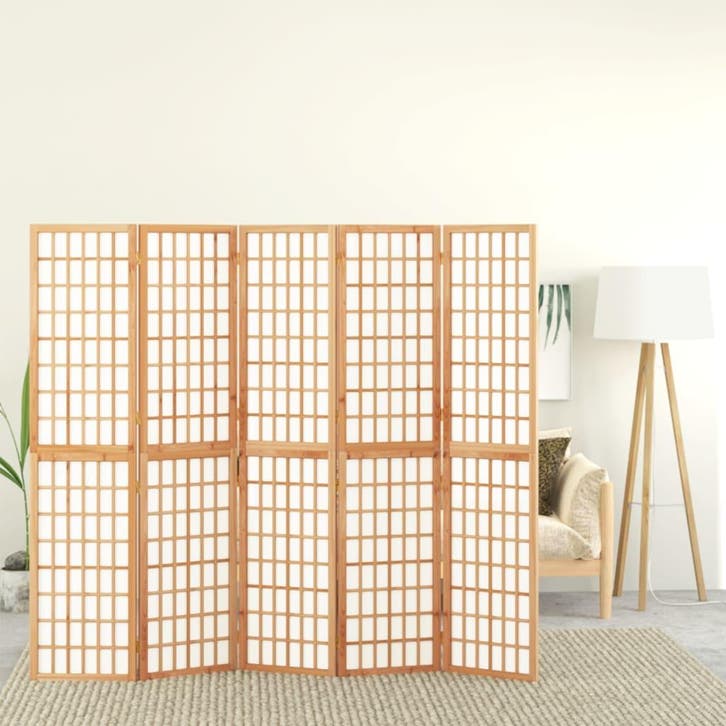 vidaXL Kamerscherm inklapbaar 5 panelen Japanse stijl, Huis en Inrichting, Woonaccessoires | Kamerschermen, Nieuw, Verzenden