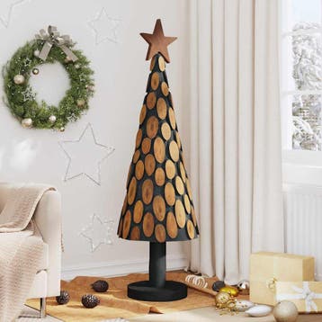 vidaXL Kerstboom met standaard Bruin 149 cm Massief teakhout, Verzenden, Nieuw