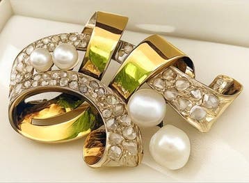 Broche - 18 karaat Geel goud Diamant (Natuurlijk), Sieraden, Tassen en Uiterlijk