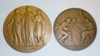 België. 2 Art Nouveau historiepenningen van perfecte