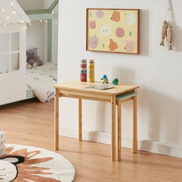 Kindertafel Skellefteå met uitschuifbaar tafelblad naturel e, Huis en Inrichting, Bureaus, Verzenden, Nieuw