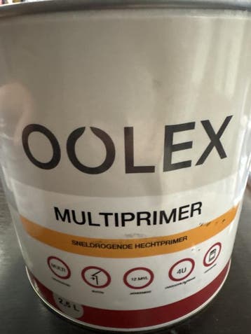 OOLEX multiprimer - WIT - 2,5 liter SNELDROGEND, Ophalen of Verzenden, Nieuw, Wit, Verf