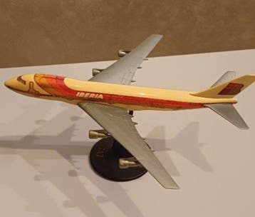 Passagiersvliegtuig - Boeing 747-200 Iberia, Antiek en Kunst, Antiek | Wandborden en Tegels