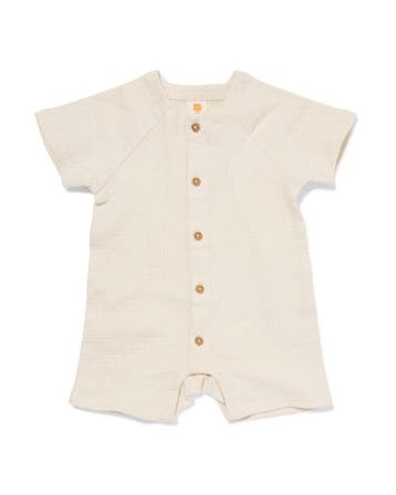 HEMA Newborn jumpsuit mousseline ecru, Verzenden, Nieuw