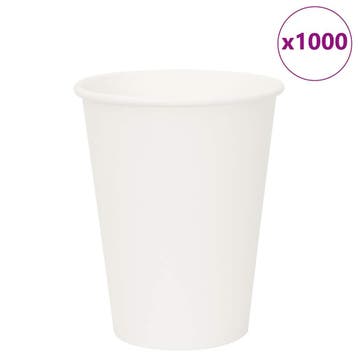 vidaXL Papieren koffiekopjes 1000 st 12oz 300 ml wit, Huis en Inrichting, Keuken | Servies, Verzenden, Nieuw