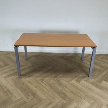 verstelbaar bureau / tafel 160x80 cm, beuken - grijs, Huis en Inrichting, Bureaus, Gebruikt, In hoogte verstelbaar, Ophalen of Verzenden