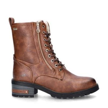 Mustang veterboots voor dames in het Cognac, Kleding | Dames, Overige kleuren, Verzenden, Lage of Enkellaarzen, Nieuw