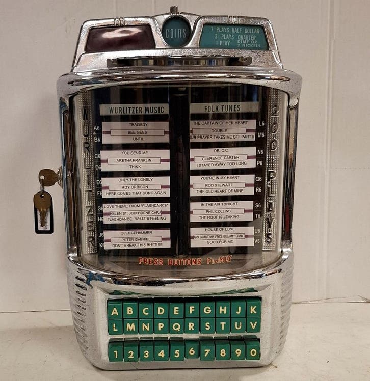 Wurlitzer 5250 Wallbox - 1957, Verzamelen, Automaten | Jukeboxen, Ophalen