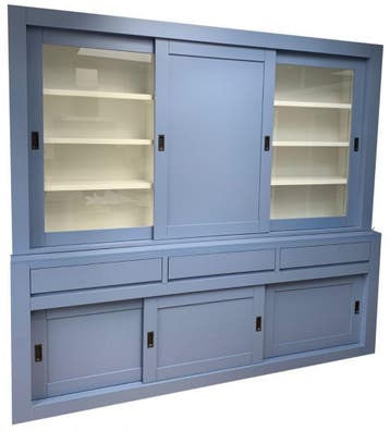 Buffetkast blauw Schagen 240cm dichte middendeur, Ophalen of Verzenden, Nieuw