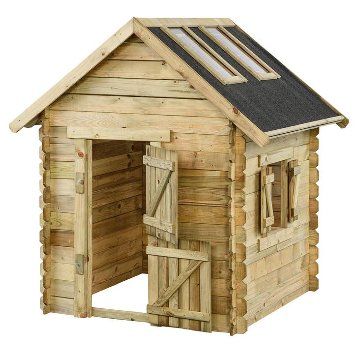 Houten speelhuisje 150x124x160 cm met ramen en dak - Swin..., Kinderen en Baby's, Speelgoed | Overig, Nieuw, Ophalen of Verzenden