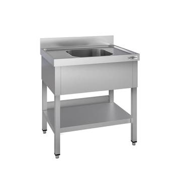 GGM Gastro | RVS spoeltafel ECO - 800x700mm - met onderblad, Zakelijke goederen, Horeca | Keukenapparatuur, Verzenden, Nieuw in verpakking
