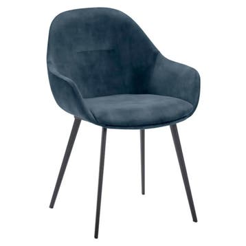 Stoelen | TERA |  Fluweel/Metaal | Petroleum Blue |  Zwarte, Verzenden, Nieuw in verpakking