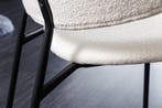 Design stoel VOGUE wit Boucle zwart metalen poten - 43147, Ophalen of Verzenden, Nieuw