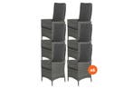 VDG Set van 6 - Timber wicker verstelbare tuinstoel -, Verzenden, Nieuw, Overige materialen