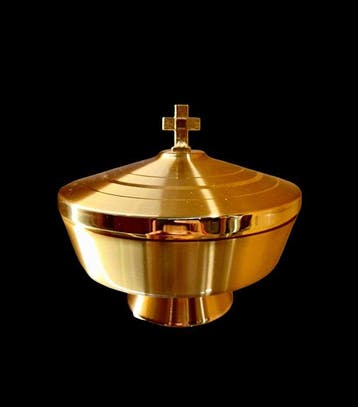 Pyxis - Verguld messing - Pisside laag gesatineerd