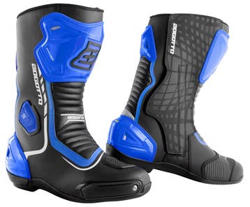 Bogotto Race-X Motorlaarzen Zwart Blauw Wit, Motoren, Laarzen, Nieuw met kaartje, Bogotto, Heren