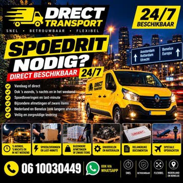 Spoedrit Nodig? | Koerier Direct Transport | 24/7, Koeriersdiensten