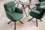 Draaibare retro stoel BIG GEORGE groen met armleuningen en, Ophalen of Verzenden, Nieuw