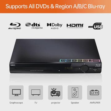GIEC G2805 Blu-ray Speler - 1080P HD, Dolby/DTS, USB & Hard, Verzenden, Nieuw