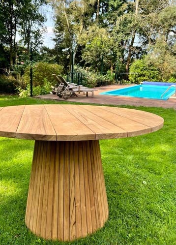 Ronde tuintafel Elst -  150 cm doorsnee, Ophalen of Verzenden, Nieuw, Rond, Teakhout
