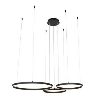 Hanglamp zwart incl. LED 3-staps dimbaar 3-lichts - Anello, Verzenden, Nieuw, Design