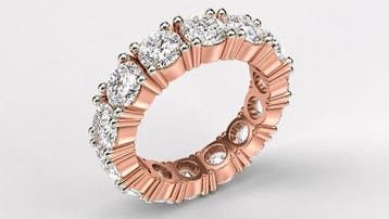 Ring - 14 karaat Roségoud - 4.87ct. tw. Diamant (Lab-grown), Nieuw