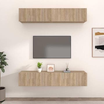 vidaXL Tv-meubels 4 st 80x30x30 cm bewerkt hout sonoma, Verzenden, Nieuw, Overige houtsoorten