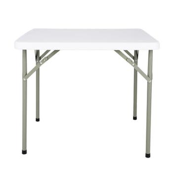 Inklapbare Buffettafel | Kunststof/Staal | Wit Blad | Grijs, Verzenden, Nieuw in verpakking