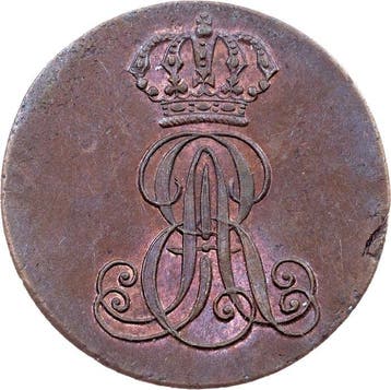 Duitsland. Ernst August I. 2 Pfennige 1842 (Zonder